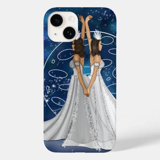 Zodiac Tweeling Godin met planeet Mercurius Case-Mate iPhone Case (Achterkant)