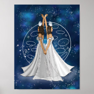Zodiac Tweeling Godin met planeet Mercurius Poster