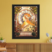 Zodiac van Alphonse Mucha Canvas Afdruk (Insitu (Woonkamer))