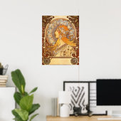 Zodiac van Alphonse Mucha Poster (Thuiskantoor)