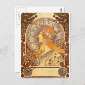 Zodiac van Mucha Briefkaart (Voorkant / Achterkant)