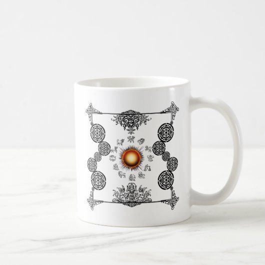 Zodiac vintage Art Déco Design Café Mug (Droite)