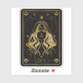 Zodiac Virgo Astrologisch Zwart & Goud Sticker (Vel)