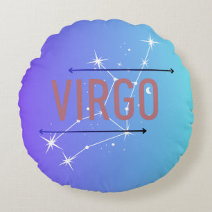 Zodiac Virgo Blue Gradient Sierkussen Rond Kussen