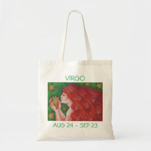 Zodiac Virgo canvas tas text