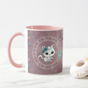 Zodiac virgo Schattige Cat Wheel Planet Astrologie Mok