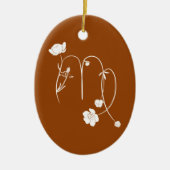 Zodiac Virgo, stijlvol monogram Keramisch Ornament (Voorkant)