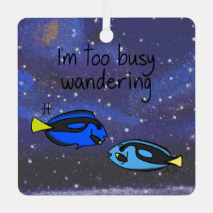 Zodiac Vissen "Ik heb het te druk met zwerven." Metalen Ornament