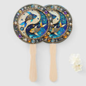 Zodiac - Vissen Vissen Yin en Yang Handwaaier (Voorkant en achterkant)
