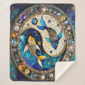 Zodiac - Vissen Vissen Yin en Yang Sherpa Deken (Voorkant)