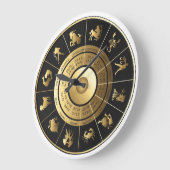 Zodiac Wall Clock Black & Gold Grote Klok (Hoek)