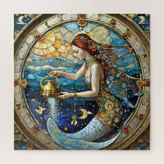 Zodiac - Waterman De Waterdrager Zeemeermin Legpuzzel (Verticaal)