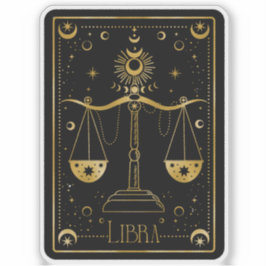 Zodiac Weegschaal Astrologische Zwart-witte Sticke Sticker