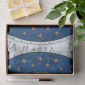 Zodiac Wheel Blue Gold Star Signs Cosmic Celestial Tissuepapier (Geschenk)