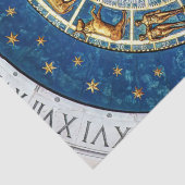 Zodiac Wheel Blue Gold Star Signs Cosmic Celestial Tissuepapier (Detail)