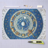 Zodiac Wheel Blue Gold Star Signs Cosmic Celestial Tissuepapier (Craft)