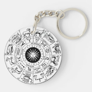 Zodiac Wheel Hemelse Kaart Sleutelhanger