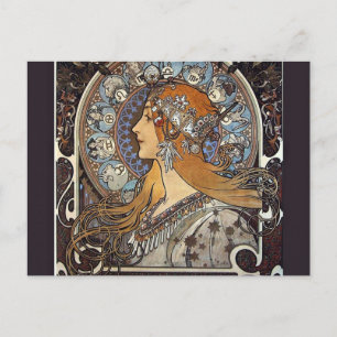 Zodiac Woman van Alphonse Mucha -  kunst Briefkaart