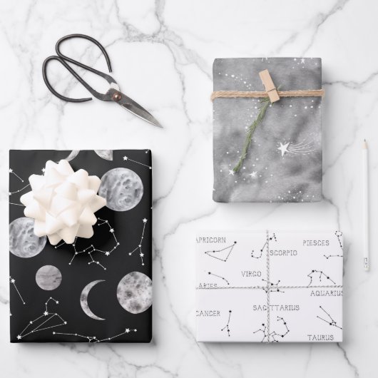 Zodiac Wrapping Paper Flat Sheet Set 3 (Voorkant)