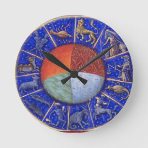 ZODIACELE SIGNALEN MET VIER ELEMENTEN RONDE KLOK
