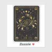 Zodiakanker Astrologisch Zwart & Goud Sticker (Vel)