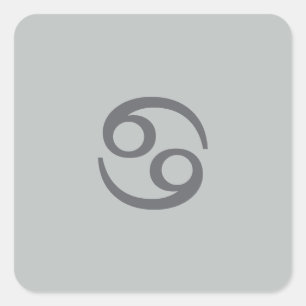 Zodiakkanker - bleek grijs vierkante sticker