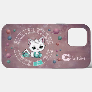 Zodiakkanker Schattige Cat Wheel Planet Astrologie iPhone 13 Pro Max Hoesje