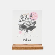Zodiaque Birth Flower Art Personalized Pisces
