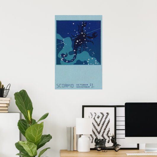 zodische astrologie, Scorpio-constellatie Poster (Thuiskantoor)