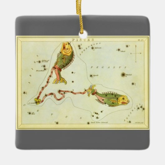  zodische strologie Pisces Fish Constellation Keramisch Ornament (Voorkant)