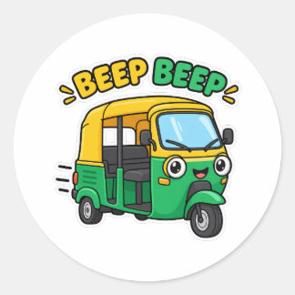 Zoe auto riksja Beep Beep Sticker