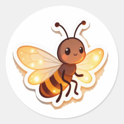 Zoe Bee Cartoon Sticker (Voorkant)
