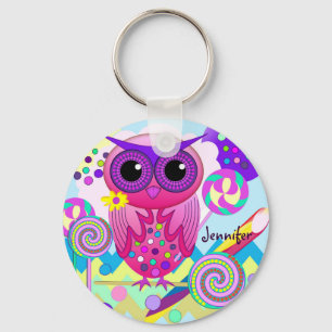 Zoe Cadeau Uil, Lolly's & Naam Keyring Sleutelhanger