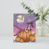 Zoe - carte postale de sorcière de citrouille (Debout devant)