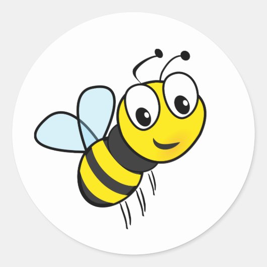 Zoe Cartoonesplakker Honingbij Ronde Sticker (Voorkant)