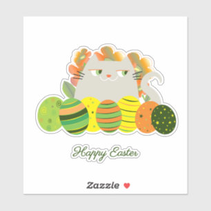 Zoe Cat Gelukkig Pasen Sticker Lente Pret