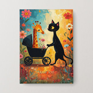 Zoe Cat Giraffe Knop Button