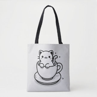 Zoe Cat in Theekop Boodschappentas Draagtas