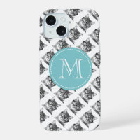 Zoe cat met bril patroon aangepaste monogram