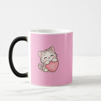 Zoe Cat met Hart Roze Mok – Schattige Kawaii Kat