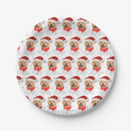 Zoe Ch Chow Chow Honden Kerst Patroon Papieren Bordje