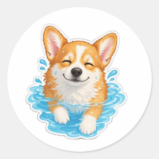 Zoe Corgi Sticker, Gelukkig Geschenk voor Hondenli Ronde Sticker