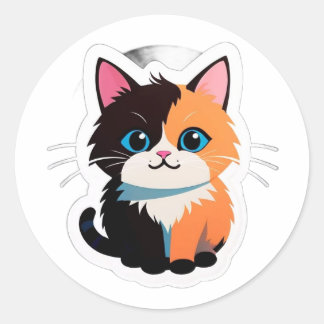 Zoe Cute Calico Kat Sticker – Schattige Tweekleuri
