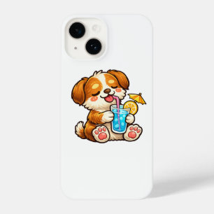 Zoe Cute Hond Zomer Drink iPhone 14 Hoesje