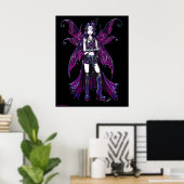 "Zoe" Hot Pink Fairy Poster (Thuiskantoor)