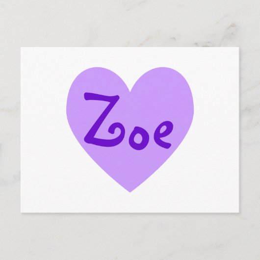 Zoë in Paars Briefkaart (Voorkant)