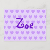 Zoë in Paars Briefkaart (Voorkant)