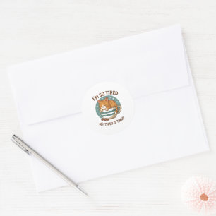 Zoe Knuffelig Slaapkatje in Koffiekopje Sticker