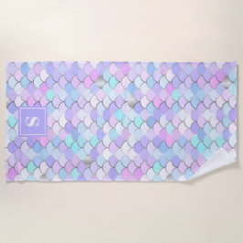 Zoe Mermaid Schattig Meisjesachtig Roze Paarse Sch Strandlaken