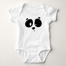Zoe Minimalistische Panda Gezicht Baby Bodysuit